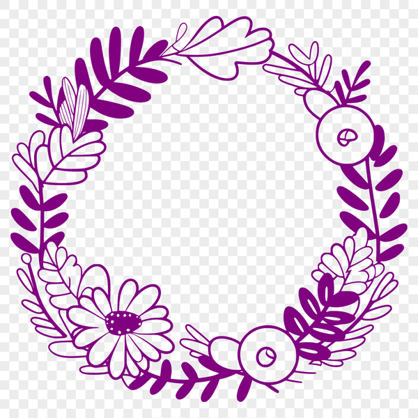 Creative Vector Flower Garland A floral design wreath created as a vector graphic in SVG format.
