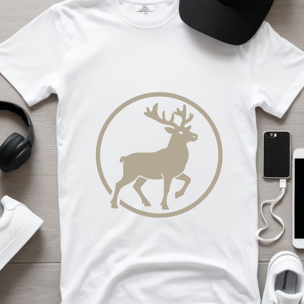 A detailed vector illustration of a reindeer against a white background.