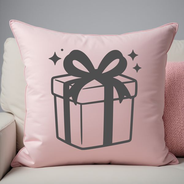 A wrapped gift box with a decorative bow and ribbon, suitable for Christmas or birthday celebrations.