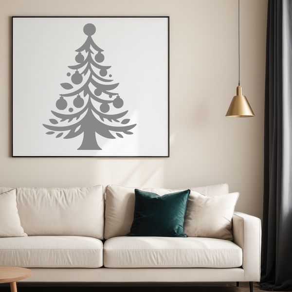 Vector graphic representation of a traditional Christmas tree for decoration and design use.