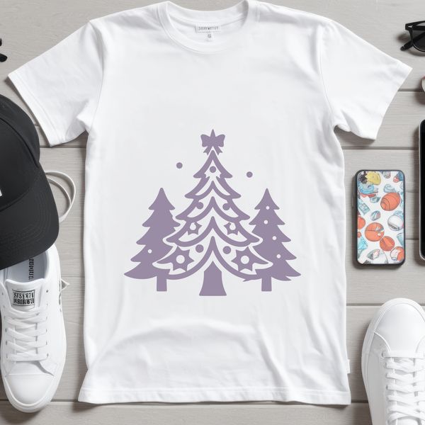 A stylized illustration of a Christmas tree made from interconnected lines and shapes.