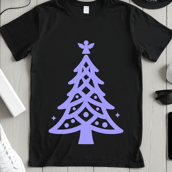 A stylized illustration of a Christmas tree, suitable for digital and commercial use.