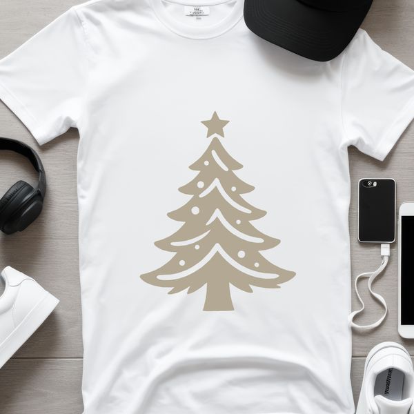 A traditional holiday Christmas tree with ornaments and lights.