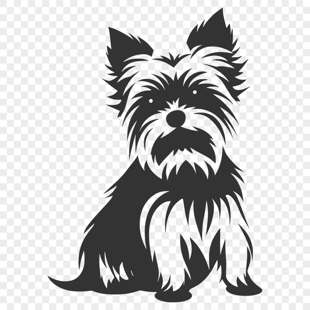 Stunning Sitting Yorkshire Terrier Template