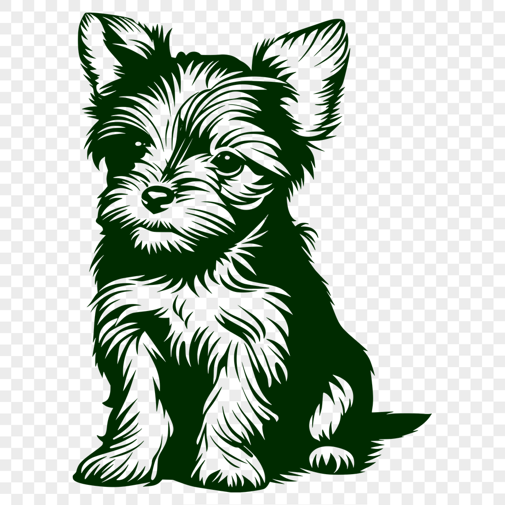 Artistic Yorkshire Terrier SVG, PNG, PDF And DXF Files