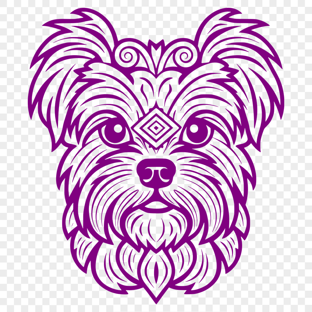 Ornate Yorkshire Terrier SVG, PNG, PDF And DXF Files