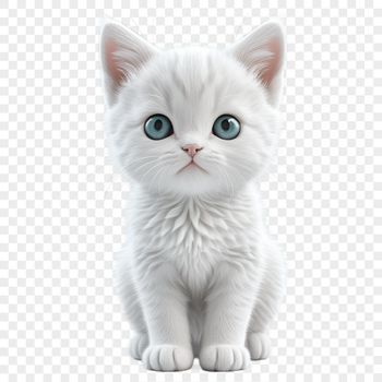 A high-resolution transparent image of a cute kitten with a clear background.