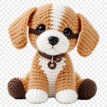 A cute, cartoon-style puppy with a clear transparent background, suitable for various digital projects.