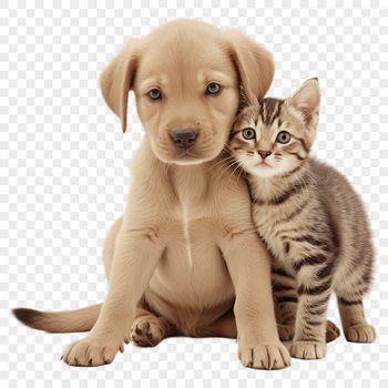 A high-resolution transparent PNG image of a cute puppy kitten, ideal for DIY projects and personal use.