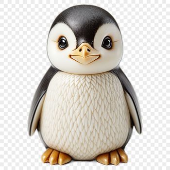 A high-resolution image of a baby penguin in a transparent PNG format, suitable for commercial and personal use.