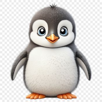 A high-resolution image of a small penguin in transparent PNG format.