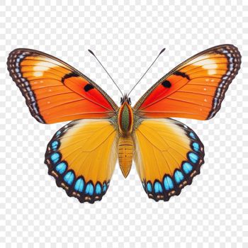 A colorful, high-resolution butterfly illustration with a transparent background.