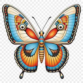 High resolution illustration of a single butterfly in a simple, uncluttered design.