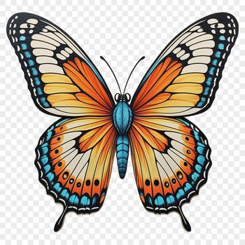 A colorful insect with delicate wings and transparent body, suitable for printing or digital designs.