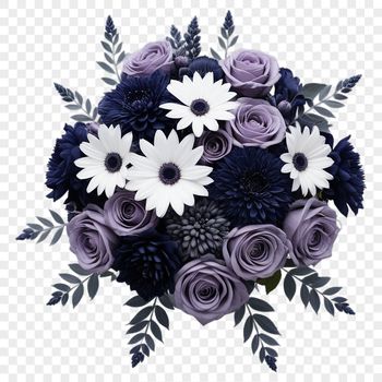A bouquet of flowers on a transparent background, suitable for high-resolution printing or digital use.