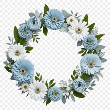 A high-resolution floral wreath made from various flowers, suitable for commercial or personal use.