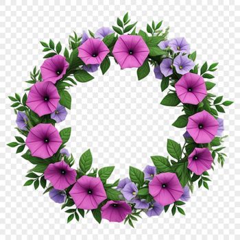 A high-resolution floral wreath designed for commercial and personal use, featuring a clear background.