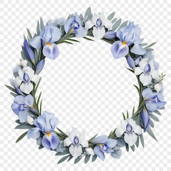 A high-resolution floral wreath made from intricately designed flowers in various colors.