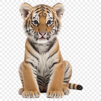 Close-up view of a big cat's face with distinctive stripes, ideal for use as clipart or template.