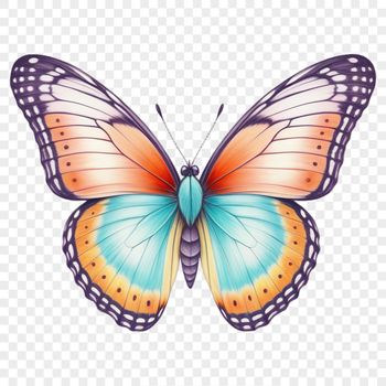 A colorful, high-resolution PNG image of a detailed butterfly with transparent background.