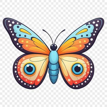 A high-resolution illustration of a delicate insect with vibrant wings against a clear background.