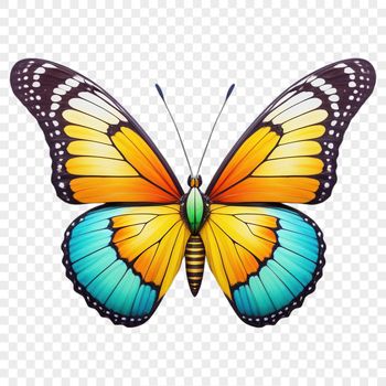 Colorful insect with distinctive wings, suitable for various graphic designs.