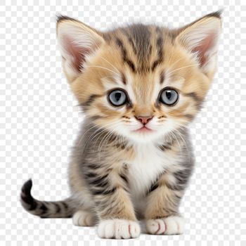A high-resolution transparent image of a cute domestic cat.