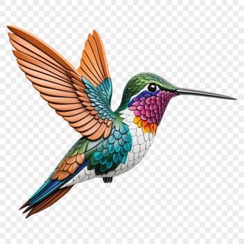 A colorful, high-resolution image of a hummingbird in mid-air, suitable for commercial or personal use.