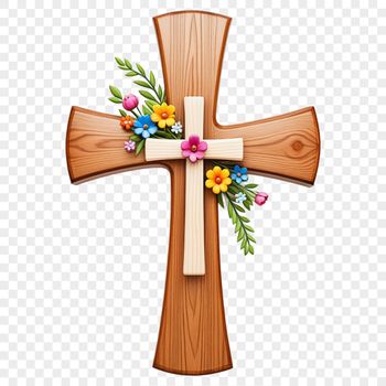 Simple transparent crucifix design on clear background.