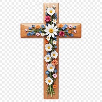 A transparent PNG image of a classic crucifix with intricate details and a clear background.