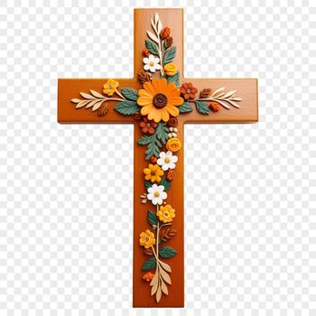 Transparent PNG image of a high resolution cross with clear background, suitable for commercial use.
