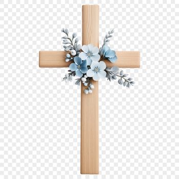 A simple cross with a floral pattern engraved on it.