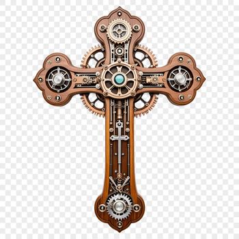A detailed illustration of a Christian crucifix on a transparent background.