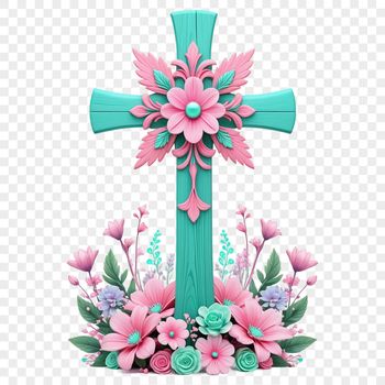 A high resolution, transparent PNG image featuring a classic cross design suitable for sublimation printing or DIY projects.