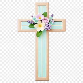 Transparent PNG image of a decorative crucifix with intricate details.
