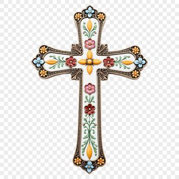 A clear and simple cross in a transparent background, suitable for various uses such as web design or DIY projects.