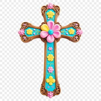 A clear, high-resolution image of a traditional religious cross with intricate details.