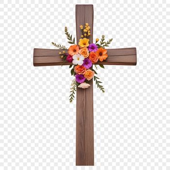 Religious iconography featuring a high-resolution transparent cross with a clear background.