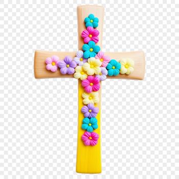 A simple high resolution transparent cross with a clear background.