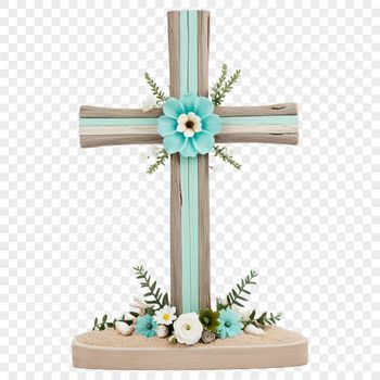 A high-resolution transparent PNG image of a simple crucifix with clear background, suitable for commercial and personal use.