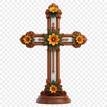 An image of a detailed cross, designed for commercial use or personal projects such as stickers, signs, or web design.