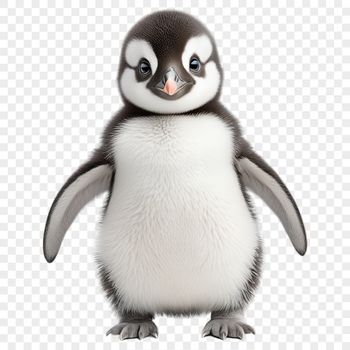 A young penguin waddling on a rocky shore.