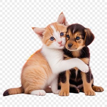A digital illustration of a cute puppy kitten with a clear background, suitable for personal or commercial use.