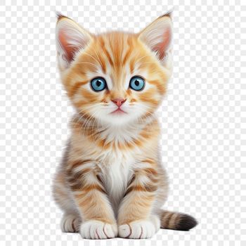 A clear background illustration of a domesticated cat in its early stage of development.