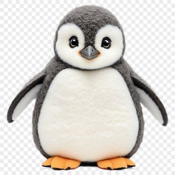 A close-up view of a baby penguin, depicted in high resolution PNG format.