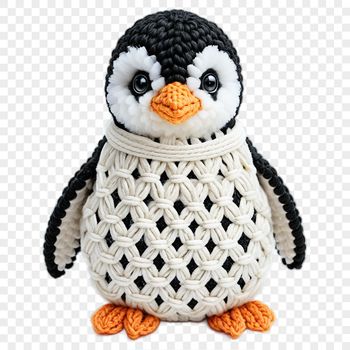 A small, cute penguin in a clear background.