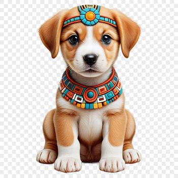 A cute puppy in front of a clear background, suitable for sublimation and high-resolution printing.