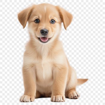 A transparent background PNG image of a cute puppy.