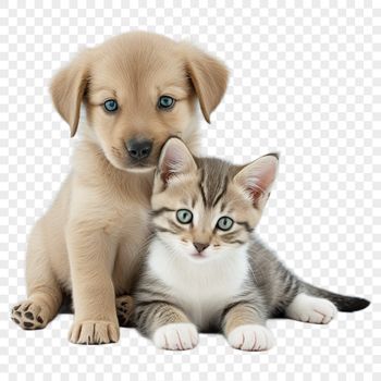 High-resolution transparent image of a puppy kitten with clear background suitable for commercial and personal use.