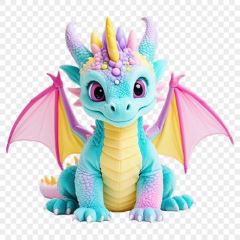 A mythical creature with scales and wings in a high-resolution transparent PNG format.